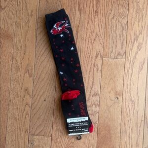 Sourpuss Black Socks with Red and White Sparrow and Stars